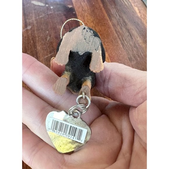 Vintage 90's Ganz Rottweilier Christmas Ornament Dog New Santa Loves Me … - Picture 12 of 12